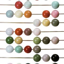 Colourful Beads On Metal Rods by Herbert Matter