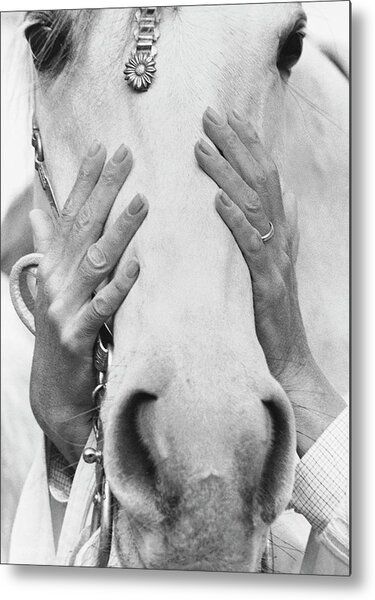 Conchita Cintron Holding The Head Of A Horse Metal Print