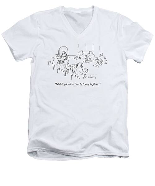 Dogs At A Meeting Men's V-Neck T-Shirt
