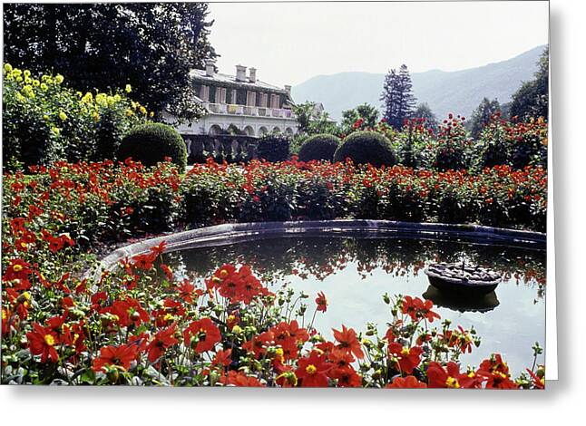 Fountain In Villa Agnelli Garden Greeting Card