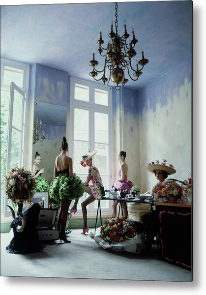 Four Models Inside Christian Lacroix's Studio Metal Print