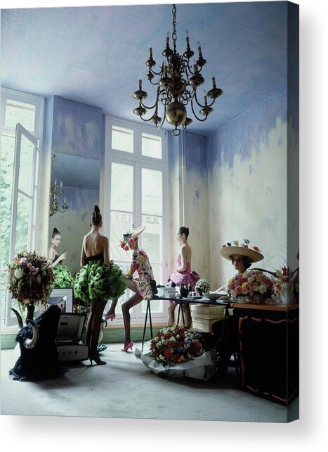 Four Models Inside Christian Lacroix's Studio Acrylic Print