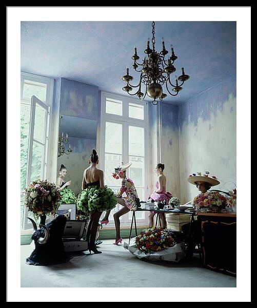 Four Models Inside Christian Lacroix's Studio Framed Print