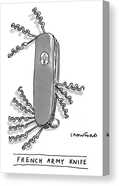 French Army Knife Canvas Art Print by Michael Crawford