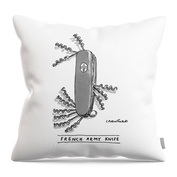 French Army Knife Throw Pillow