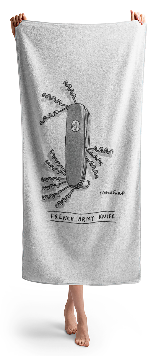 French Army Knife Beach Towel