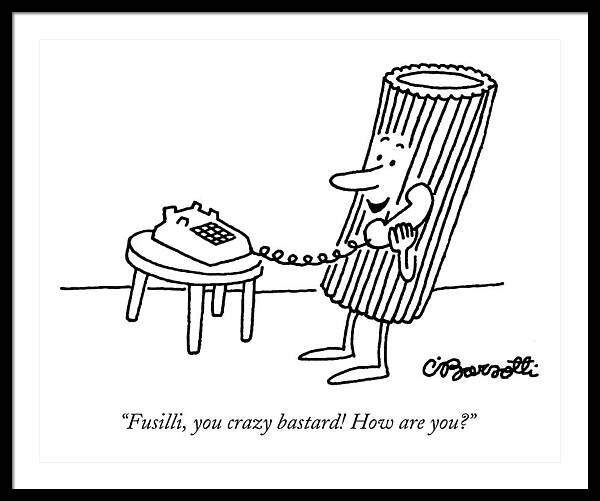 Fusilli You Crazy Bastard How Are You? Framed Print