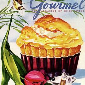 Gourmet Cover Illustration Of A Souffle And Tulip by Henry Stahlhut