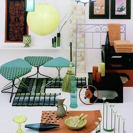Group Of Furniture And Decorations In 1960 Colors by Tom Yee