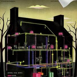 House and Garden Cover Illustration Of The Internal by Victor Bobritsky