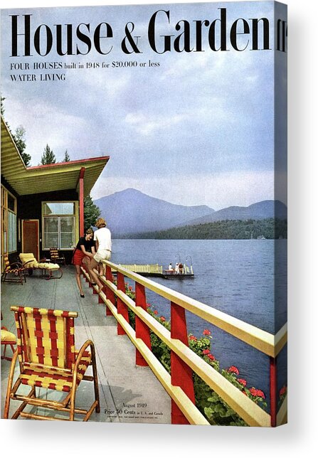 House & Garden Cover Of Women Sitting On The Deck Acrylic Print