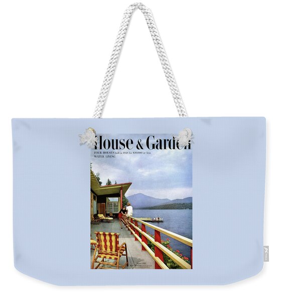 House & Garden Cover Of Women Sitting On The Deck Weekender Tote Bag