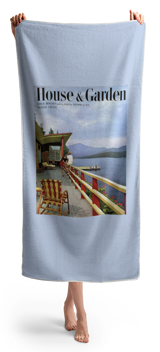 House & Garden Cover Of Women Sitting On The Deck Beach Towel
