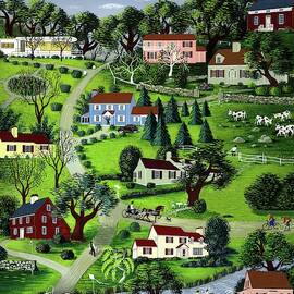 Illustration Of A Village by Victor Bobritsky