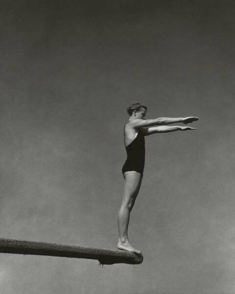 Katherine Rawls Getting Ready To Dive Art Print