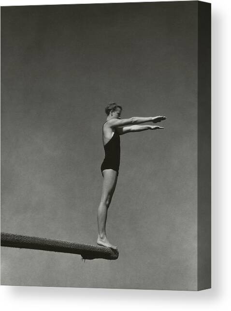 Katherine Rawls Getting Ready To Dive Canvas Art Print by Edward Steichen