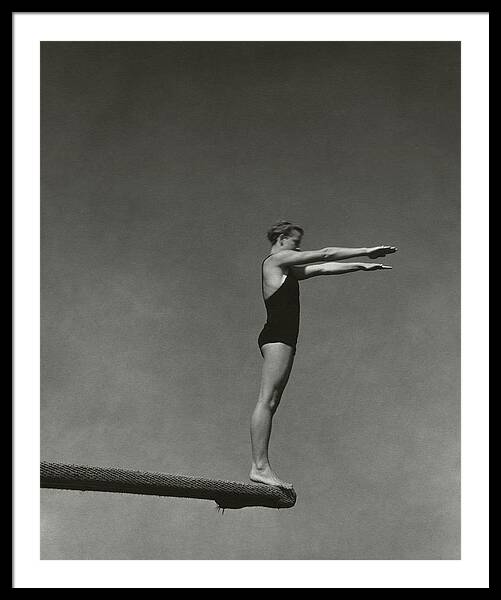 Katherine Rawls Getting Ready To Dive Framed Print