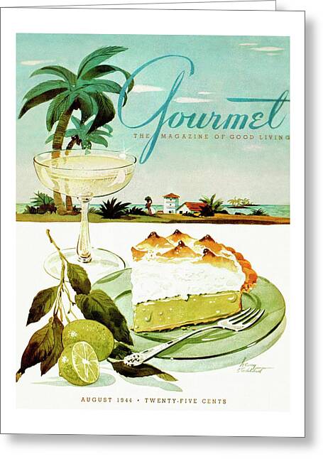Lime Meringue Pie With Champagne Greeting Card