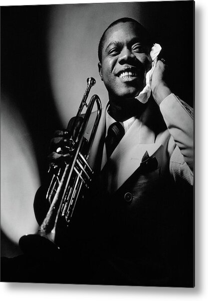 Louis Armstrong Holding A Trumpet Metal Print