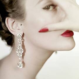 Mary Jane Russell Wearing Earrings by Clifford Coffin