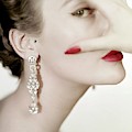 Mary Jane Russell Wearing Earrings