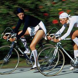 Models Cycling In Headscarves by Kourken Pakchanian