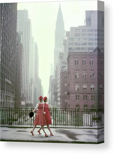 Models In New York City Canvas Art Print by Sante Forlano