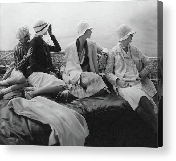 Models On A Yacht Acrylic Print