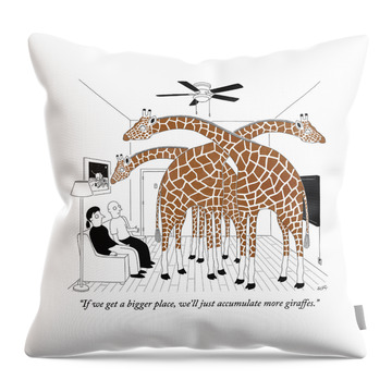 More Giraffes Throw Pillow