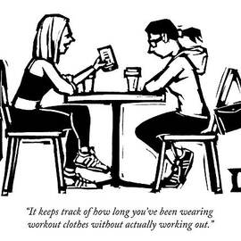 One Woman In Workout Clothes Shows A Phone App by Drew Dernavich