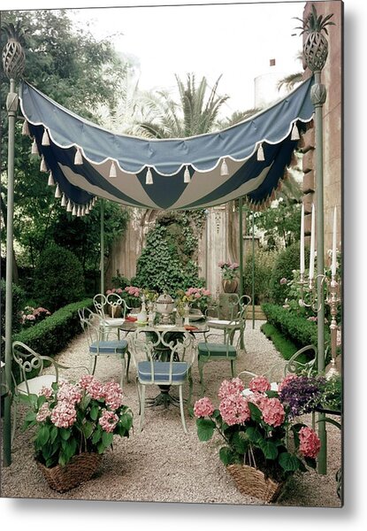 Outdoor Furniture On A Terrace Metal Print