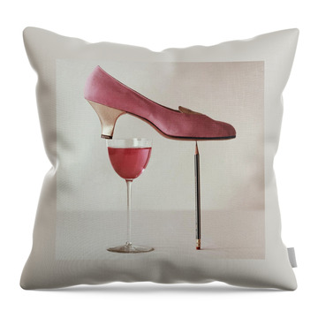 Pink Capezio Pump Throw Pillow