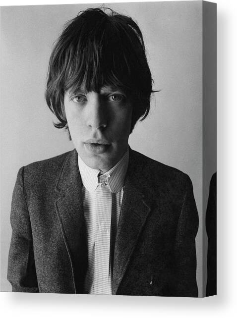 Portrait of a Young Mick Jagger Canvas Art Print by David Bailey