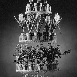 Potted Flowers On A Wrought Iron Stand by The 3