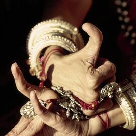 Shanta Rao's Hands Demonstrating Mudras by Arnaud de Rosnay