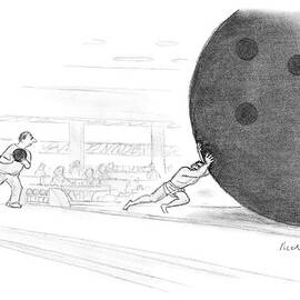 Sisyphus Pushes A Giant Bowling Ball by Mort Gerberg