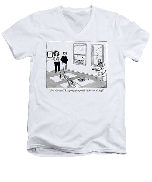 Solar Panels In The Sun All Day Men's V-Neck T-Shirt