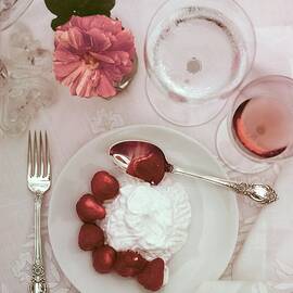Strawberries And Cream With Rose by Horst P. Horst
