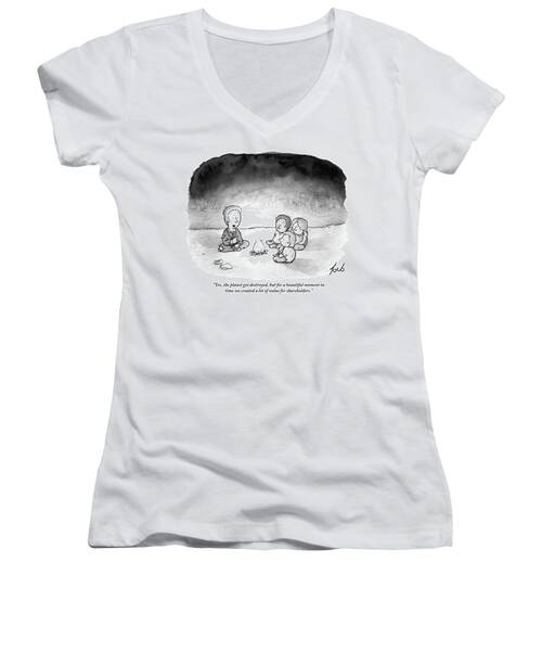 The Planet Got Destroyed Women's V-Neck