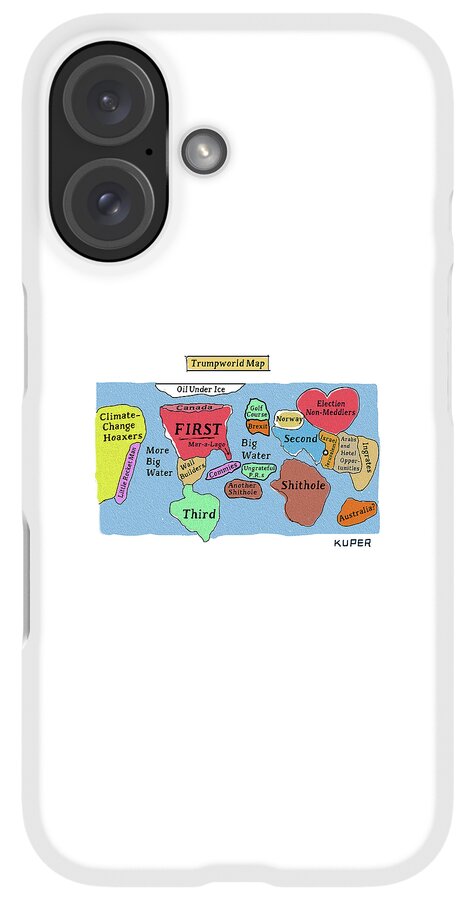iPhone Case - Trumpworld Map by Peter Kuper