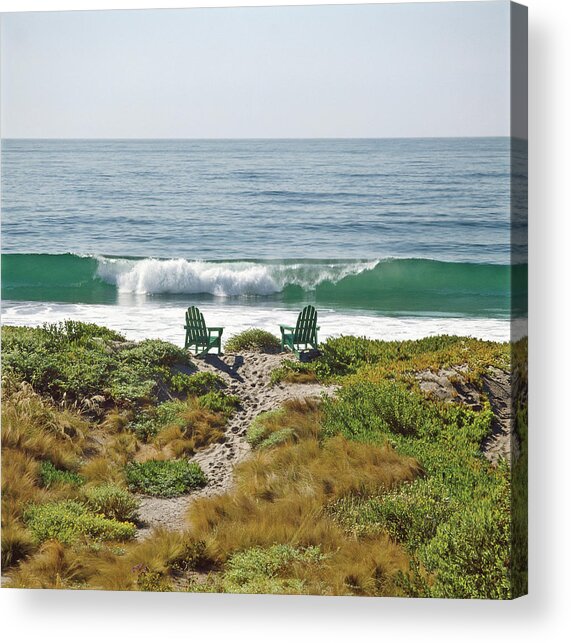 Two Chairs On The Beach In Malibu Acrylic Print