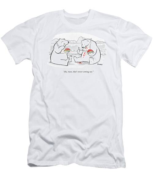 Two Polar Bears Eat Spaghetti And Meatballs.  One T-Shirt