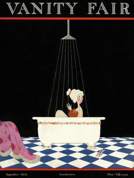 Vanity Fair Cover Featuring A Woman In A Bathtub Art Print