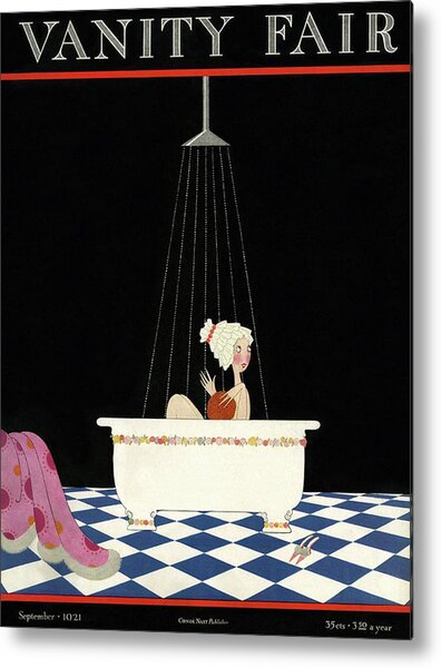 Vanity Fair Cover Featuring A Woman In A Bathtub Metal Print