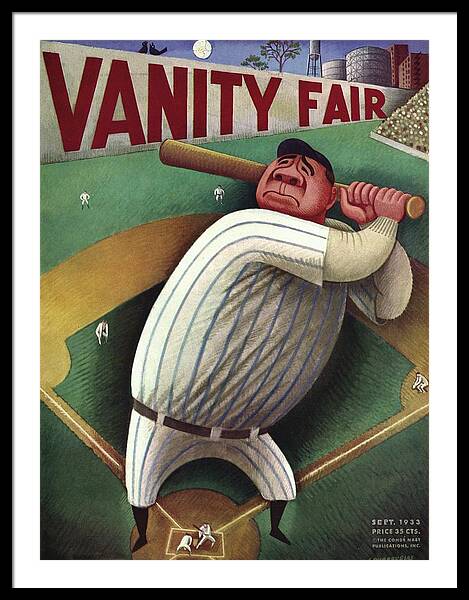 Vanity Fair Cover Featuring Babe Ruth Framed Print
