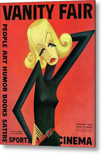 Vanity Fair Cover Featuring Greta Garbo Metal Print