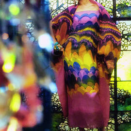 Veruschka in Rainbow Print Gown by Gordon Parks