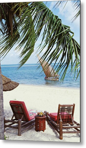 View Of A Secluded Beach In Mozambique Metal Print