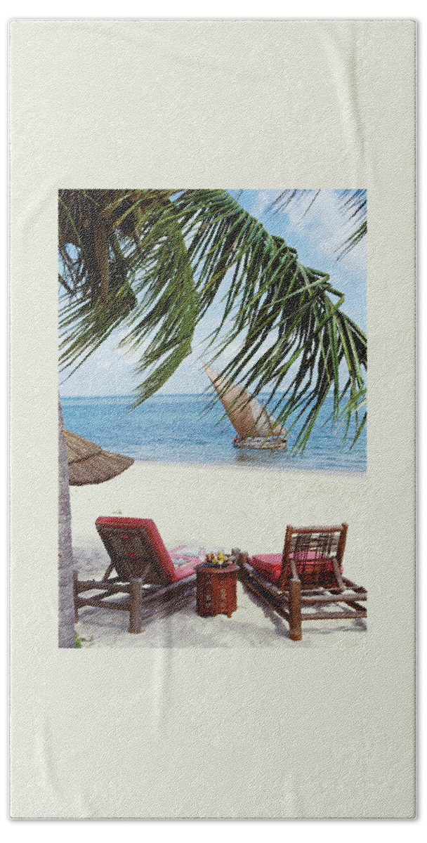 View Of A Secluded Beach In Mozambique Bath Towel