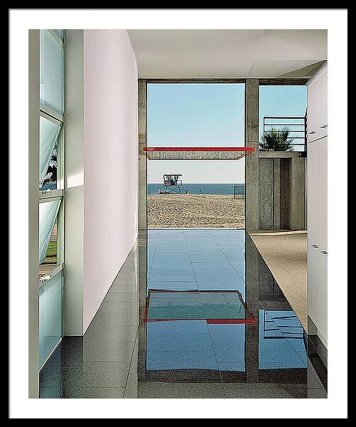 View Of Beach From Lobby Framed Print